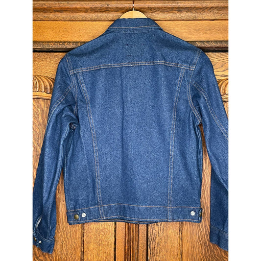 Vtg Saddle King Western Denim Jacket Deadstock Made in USA Dark Small Raw - MST GoodsCoats & JacketsVintage